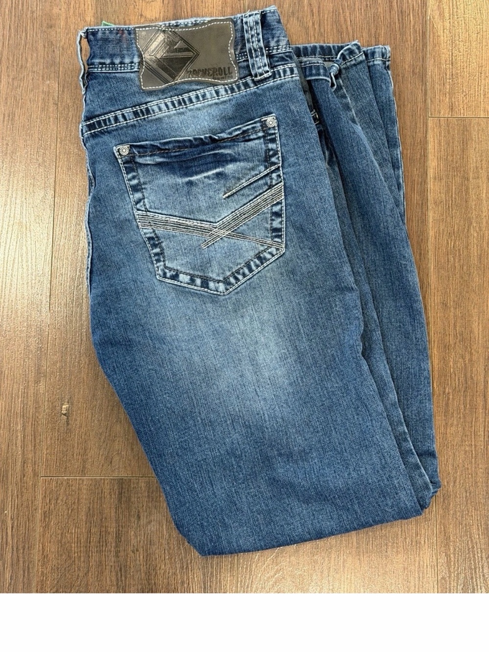 ROCK & ROLL Denim Pistol Straight Mens Jeans 33x32 Medium Wash Straight Leg